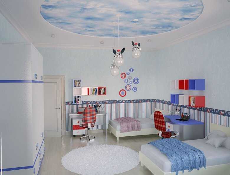 Натяжной потолок для детской комнаты мальчика