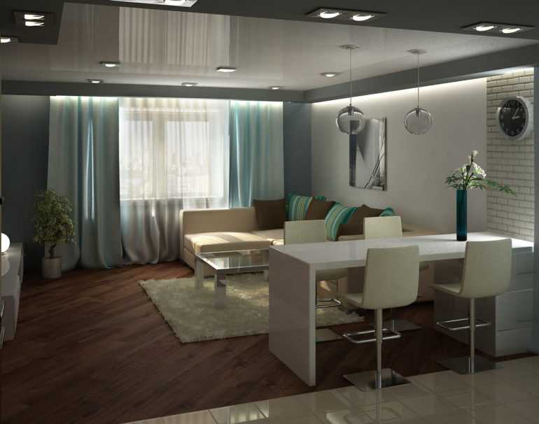 Дизайн кухни гостиной 17 кв м + 40 фото идей, зонирования интерьера