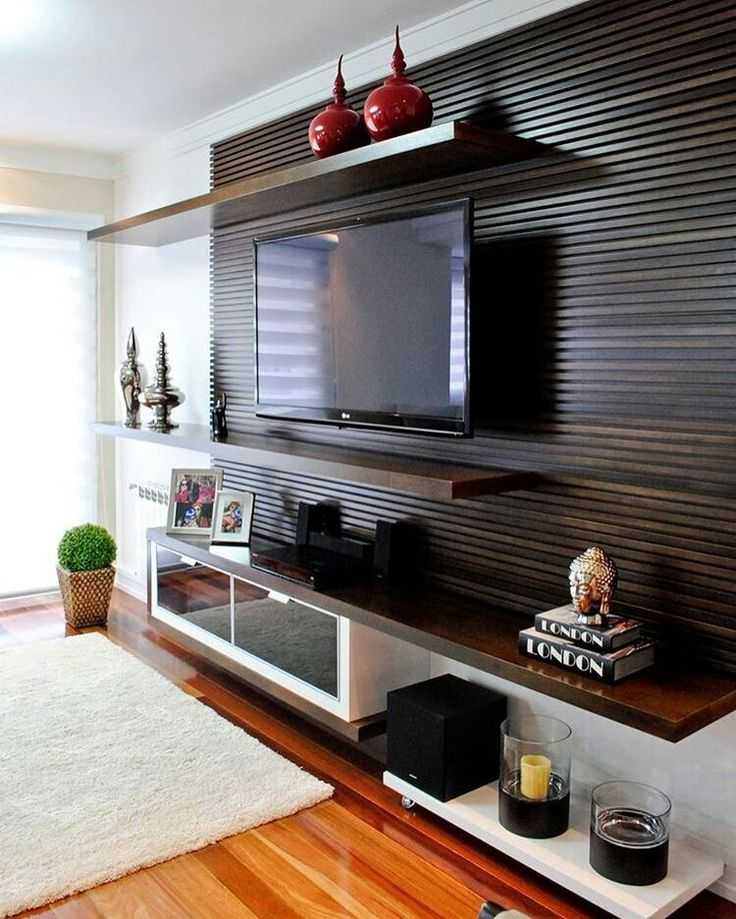 Телевизор в интерьере гостиной - дизайн и оформление тв зоны (с фото)
