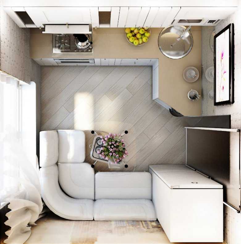 Проектирование и дизайн интерьера кухонь-гостиных площадью 12 кв. м