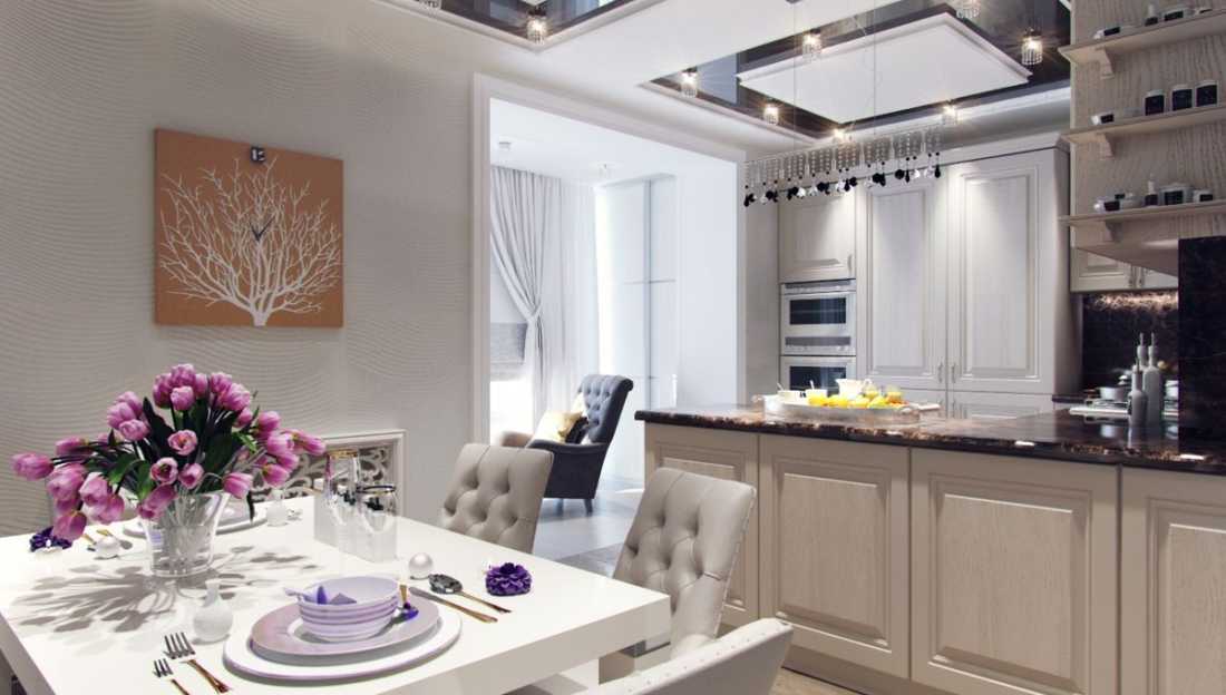 Интерьер кухни в стиле арт-деко: отделка, мебель и аксессуары, фото