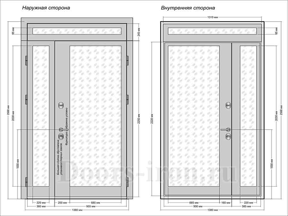 Размер входной двери: стандартные высота и ширина полотна с коробкой в .