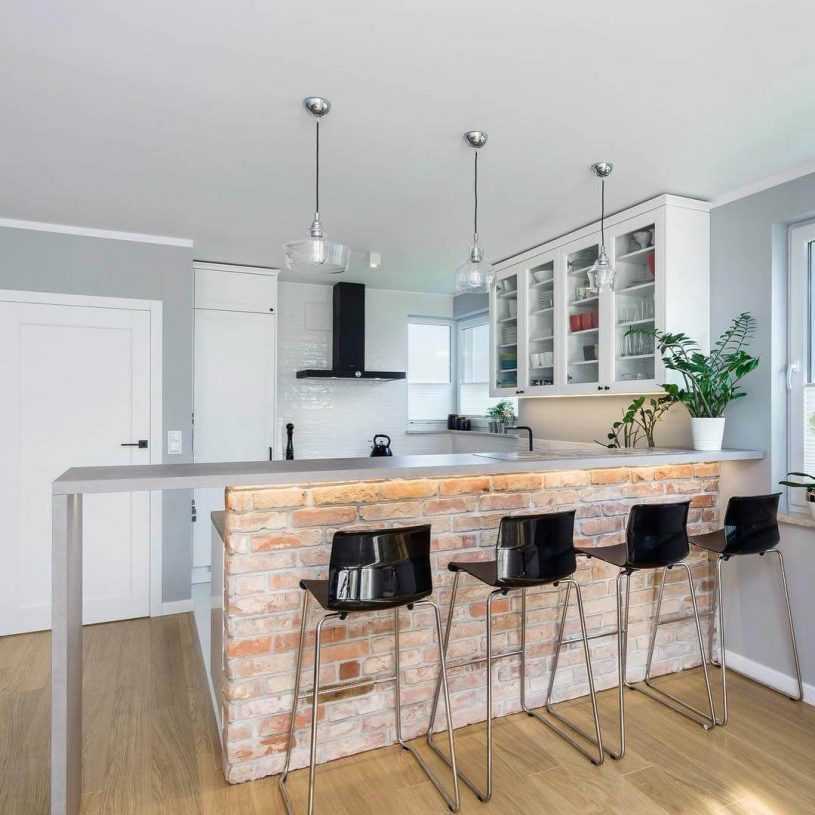 Барная стойка в кухне-гостиной: дизайн и декор помещения