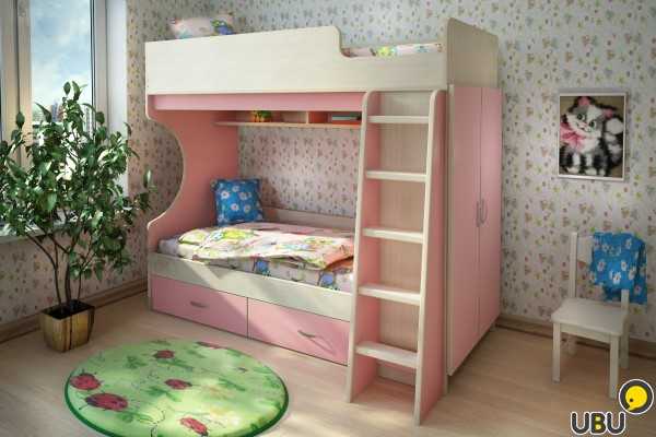 Двухъярусная угловая кровать для детей: виды, дизайн и советы по выбору