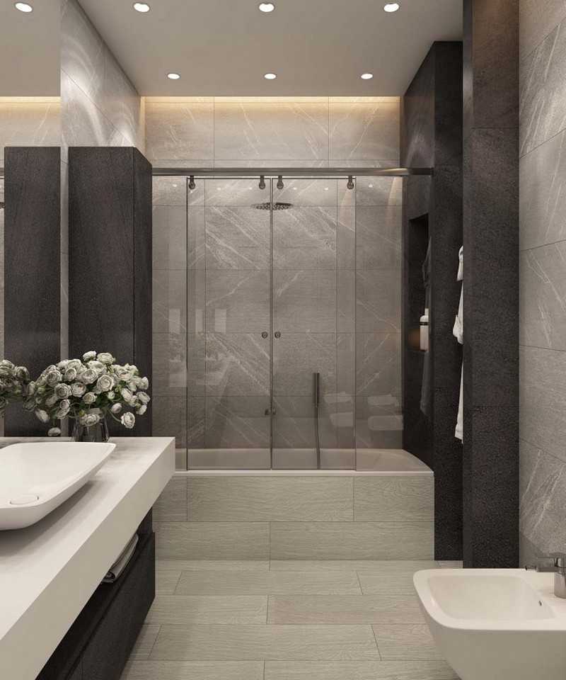 Серая ванная (77 фото): дизайн комнаты в серых тонах. выбираем цвет и стиль. сочетание голубого, розового, желтого и бирюзового. примеры современного интерьера