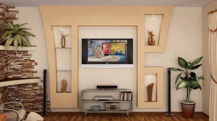 Как оформить стену с телевизором в гостиной?