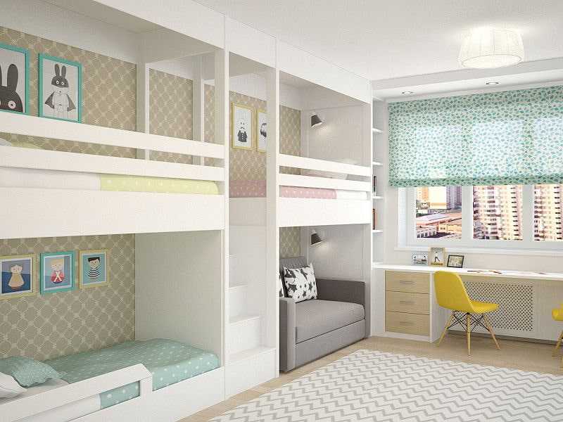 Кровать для троих детей: модели в одну маленькую комнату, советы по выбору | информация о ремонте и строительстве