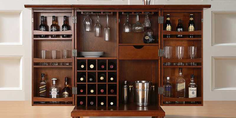 Барный шкаф: барные стойки для напитков виски, навесные шкафы-бары в гостиную для дома