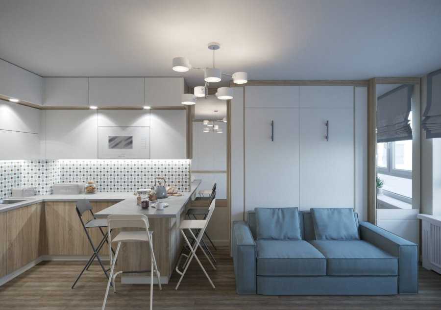 Идеи дизайна кухни-гостиной 14 кв. м