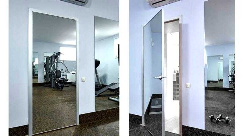 Межкомнатная дверь с зеркалом с одной стороны: как выбрать + фото в интерьере