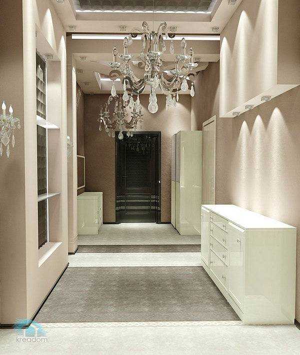Светлая прихожая (51 фото): дизайн коридора в классическом стиле в бежевых тонах