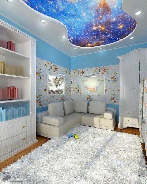 Натяжной потолок для детской комнаты мальчика (46 фото): для детей и подростков