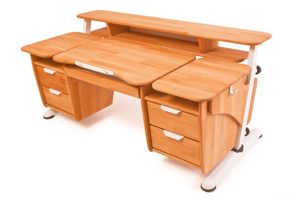 Письменный стол из дерева для школьника с ящиками