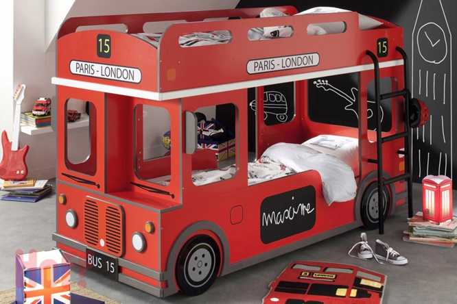 Двухъярусная кровать-автобус: двухэтажная кровать london bus