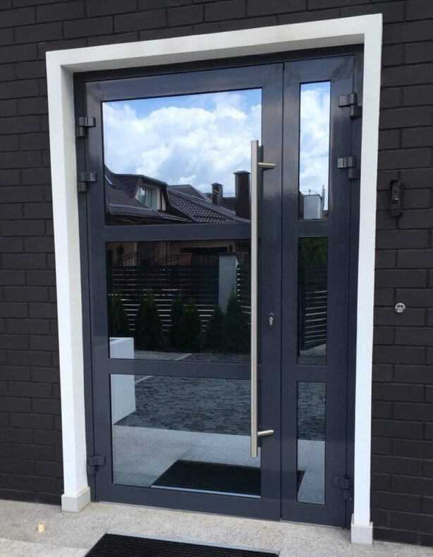 Входные двери со стеклом (70 фото): уличные варианты для загородного дома, алюминиевые и пластиковые модели со стеклянными вставками