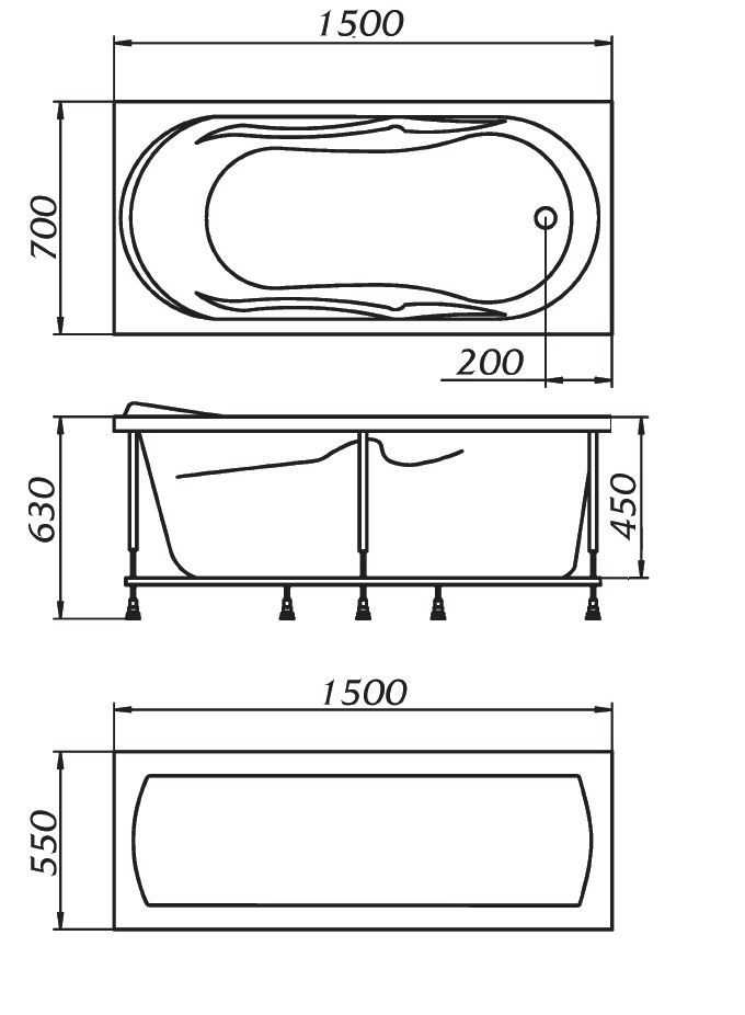 Размеры акриловых ванн: симметричные, асимметричные ванны, рекомендации по подбору размера и выбору производителя