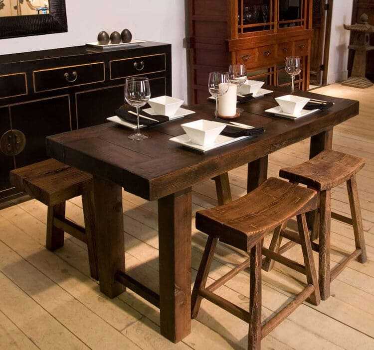Красивые кухонные деревянные столы (25 фото + цены)