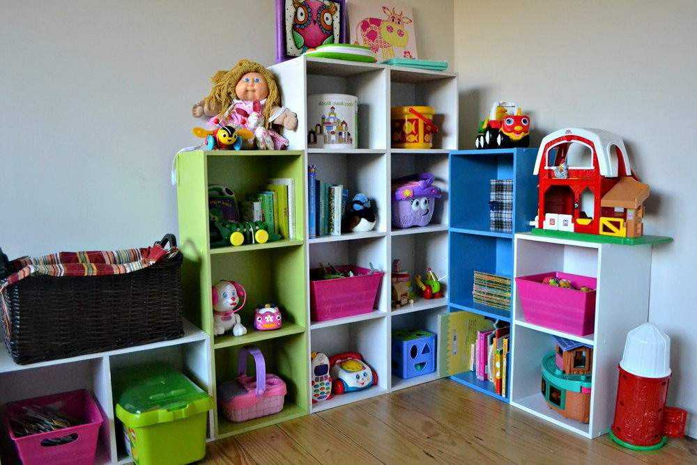 Стеллаж для игрушек в детскую комнату: 225+ (фото)