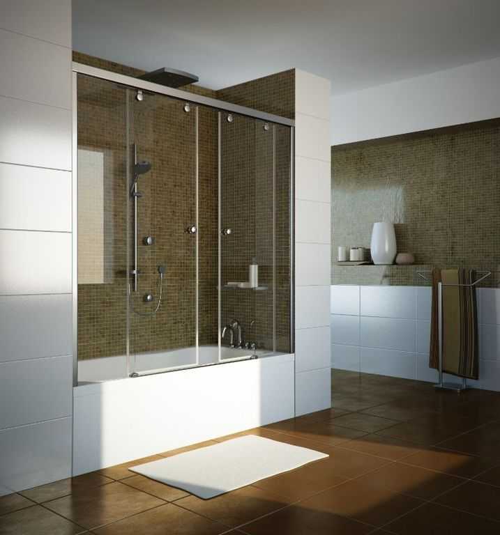 Стеклянные раздвижные шторки для ванной: обзор достоинств и недостатков, фото удачных решений