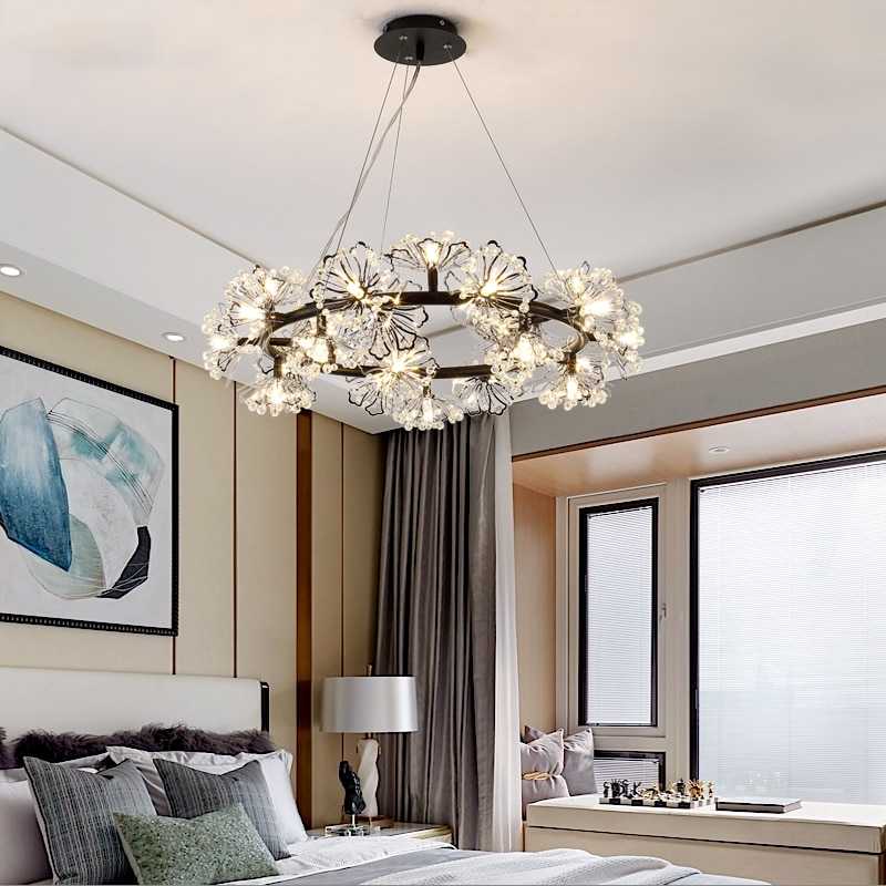 Современные люстры (58 фото): потолочные подвесные светильники для спальни