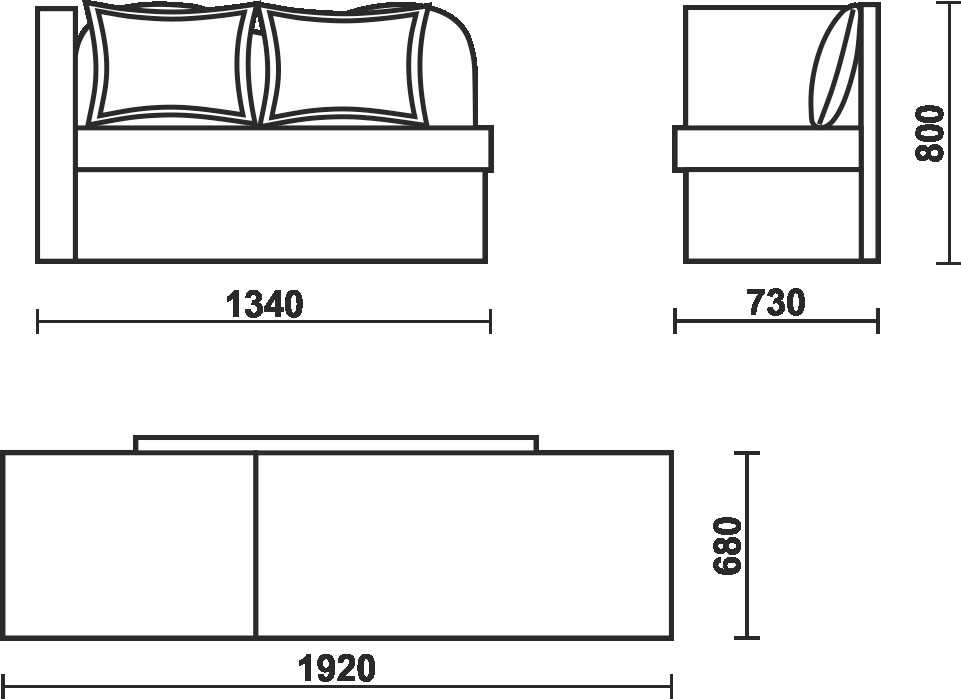 Подробная информация о размерах различных типов диванов