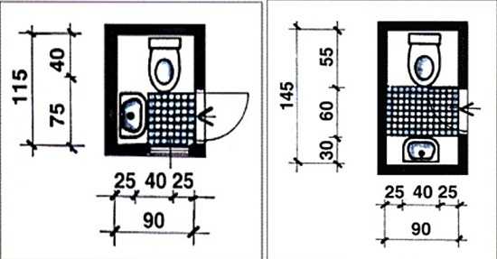 Обзор стандартных размеров санузлов и минимальных, снип при выборе площади санузла в панельном доме, частном, в хурещевке, фото типовых и малогабаритных санузлов