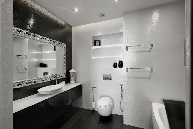 Ванные комнаты в черно-белом стиле: элегантный и вневременной тренд