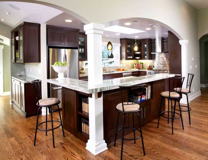 Дизайн кухни-студии с барной стойкой (58 фото): интерьер квартиры с барной стойкой