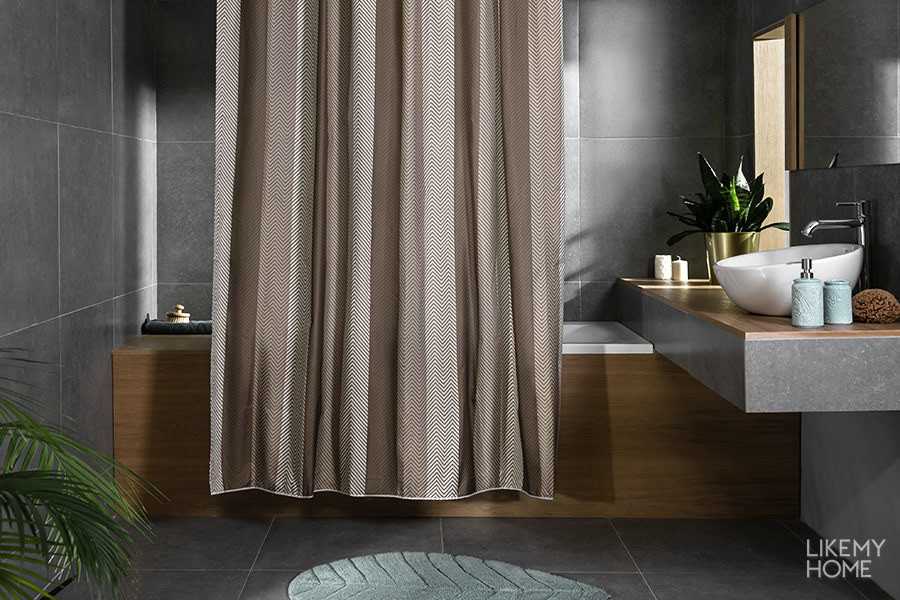Тканевые шторы для ванной: виды и выбор