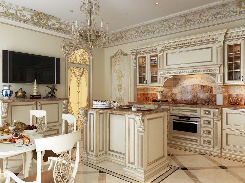 Светлая кухня с патиной в стиле классика (54 фото): дизайн классической кухни с золотой или серебряной патиной в интерьере в белом цвете и в других тонах