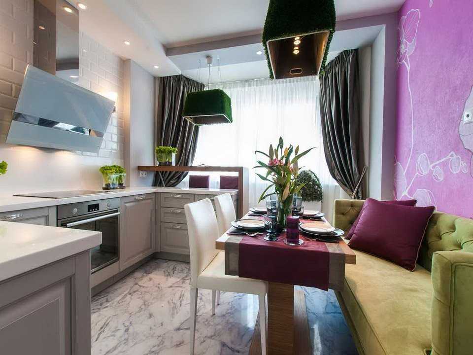 Дизайн кухни-гостиной 20 кв. м. с зонированием: 70 фото интерьеров