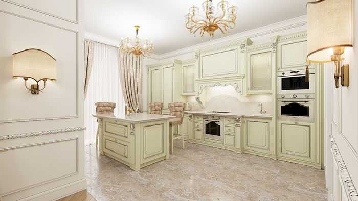 Кухня-гостиная в классическом стиле (64 фото): дизайн совмещенной кухни в стилях классика и неоклассика