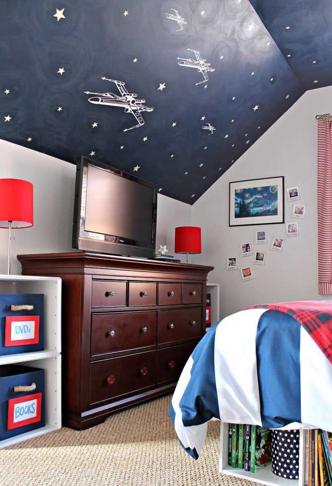Натяжной потолок для детской комнаты мальчика (46 фото): для детей и подростков