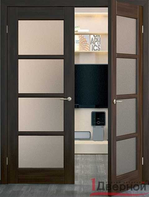 Распашные межкомнатные двери  (58 фото): двойные стеклянные модели, размеры двустворчатых дверей