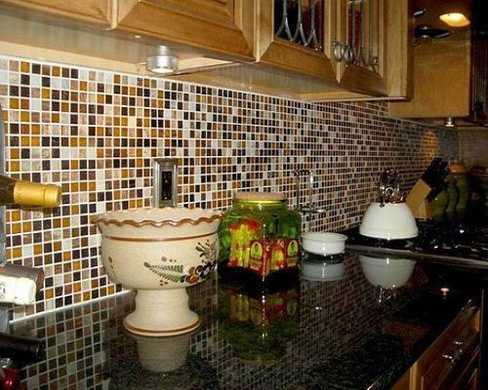 Дизайн плитки мозаики для кухни на фартук