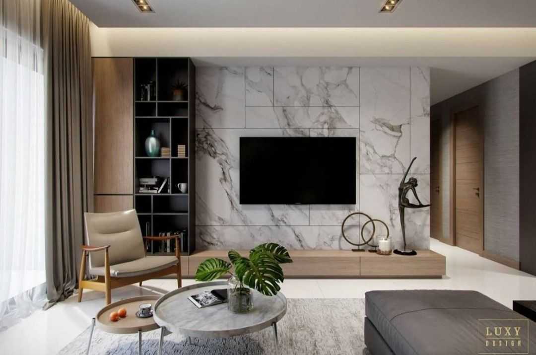 Как оформить стену с телевизором в гостиной?