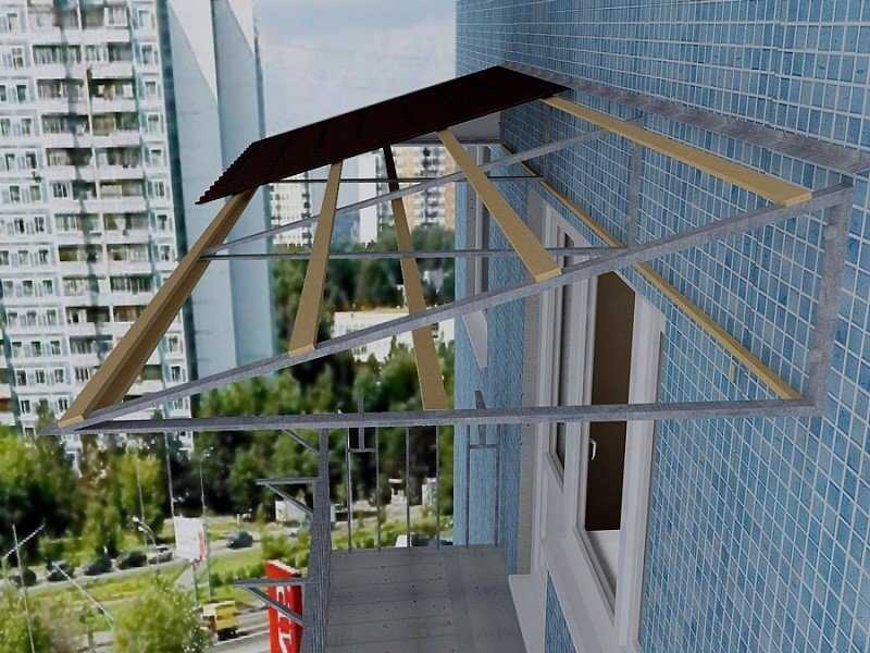 Козырек балкона: установка и демонтаж на лоджии металлических вариантов и из поликарбоната
