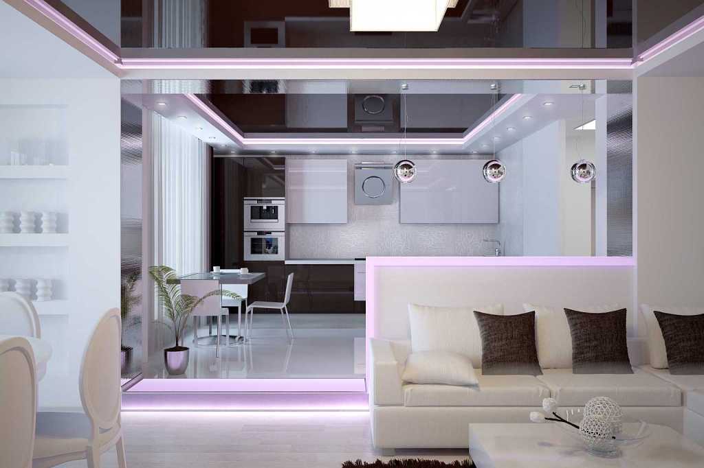Перегородка между гостиной и кухней (52 фото): зонирование комнат раздвижной перегородкой. как отделить кухню от зала стеклянной и гипсокартонной перегородками?