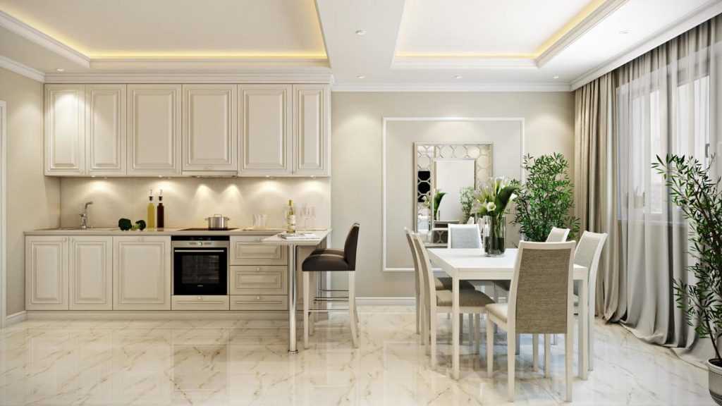 Кухня белый верх-темный низ: комбинирование цветов в мебели и интерьере